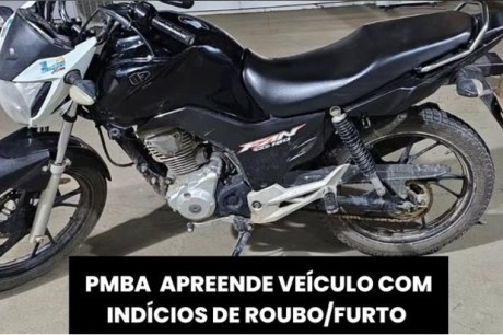 PM apreende moto com indícios de furto ou roubo em Bom Jesus da Lapa