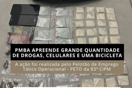 PETO DA 83ª CIPM APREENDE GRANDE QUANTIDADE DE DROGAS EM BARREIRAS